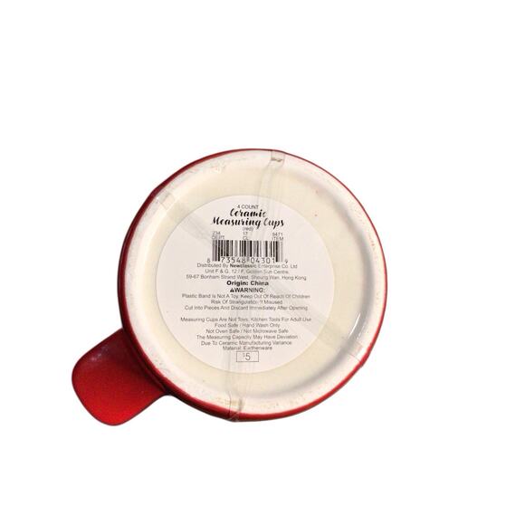 Bullseye's Playground Ceramic Measuring Spoons And Cups Set Red 2025 New - Picture 8 of 10